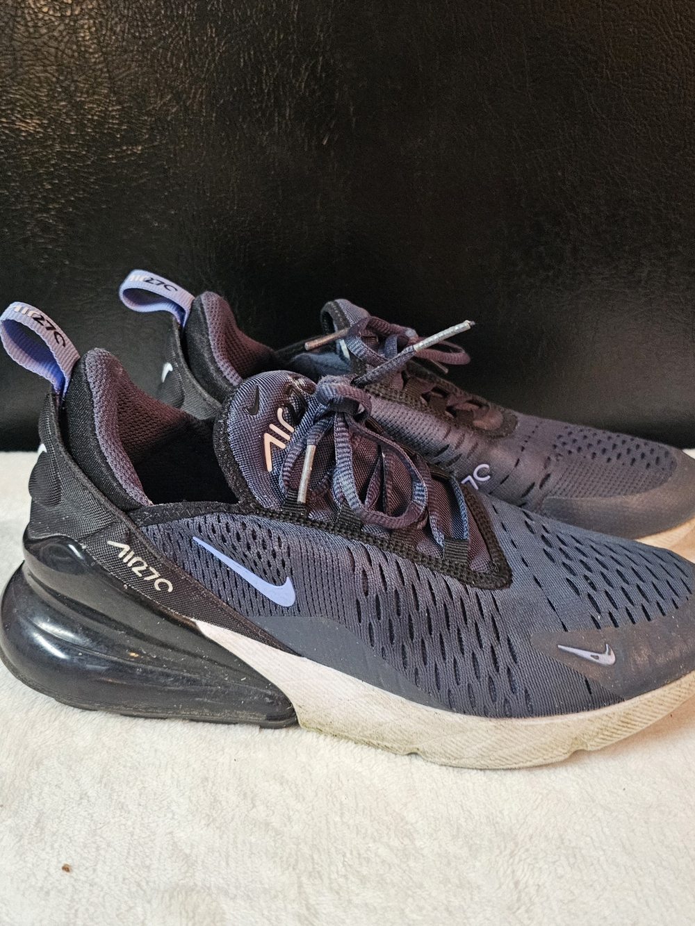 Nike Air Max 270 Kid's Sneakers Navy Blue White Size 6 Youth School‎ Gym Class